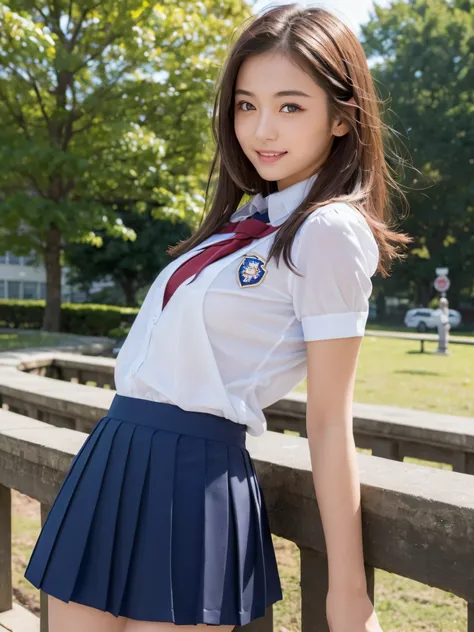 (​masterpiece:2.0), (top-quality:2.0), (ultra mini skirt extremely small school girl uniform:1.5), (view from the side:1.5), (se...