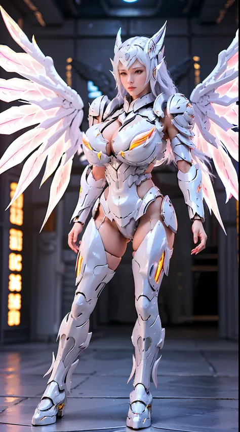 SILVER DRAGON QUEEN, HUGE BOOBS, BATTLE ARMOR, (A PAIR OF BIG WINGS:1.5), TRANSPARANT, STANDING, SEXY BODY, MUSCLE ABS.