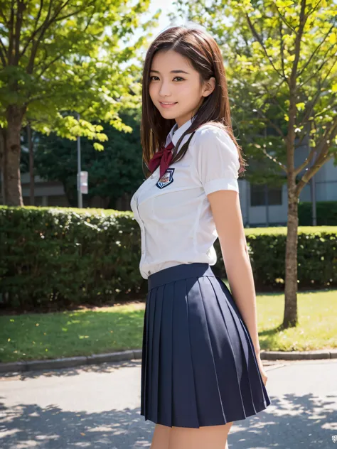 (​masterpiece:2.0), (top-quality:2.0), (ultra mini skirt extremely small school girl uniform:1.5), (view from the side:1.5), (se...