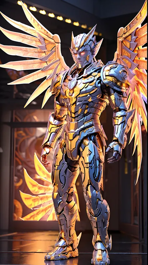 GOLDEN DRAGON KING, BATTLE ARMOR,M, (A PAIR OF BIG WINGS:1.5), TRANSPARANT, STANDING, MUSCULAR BODY.