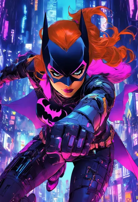 Batgirl with stunning style, Cyberpunk, dark theme