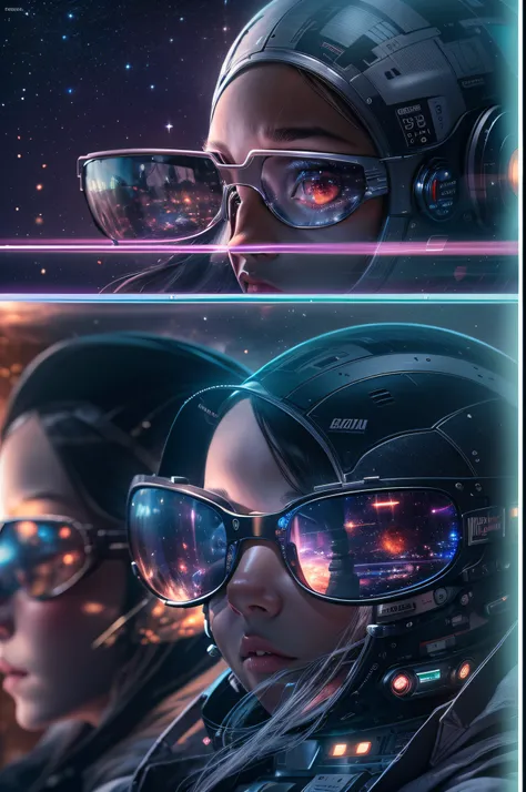 android, mundo futurista, outer space, 8k, alta qualidade, Film style, lentes de cinema.