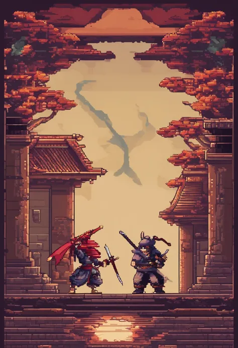 Chrono trigger battle with a samurai fighting a demon samurai