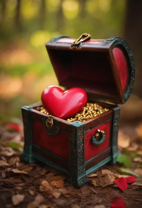 Treasure chest with a heart inside it