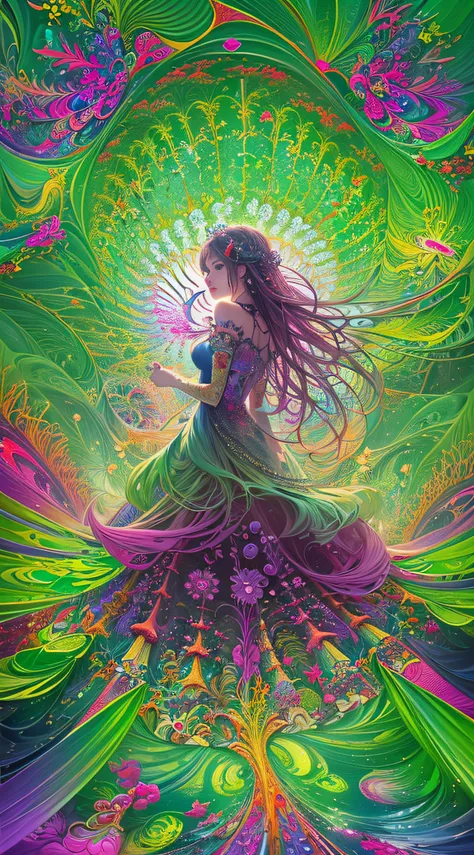 (masterpiece, top quality, best quality, official art, beautiful and aesthetic:1.2), (1girl), extreme detailed,(fractal art:1.3),colorful,highest detailed