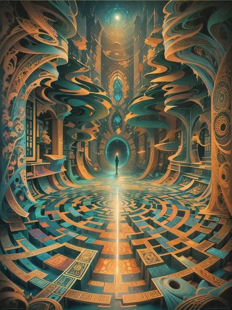 call to the maze, enter the mystic labyrinth, where time turns to paper and illusion is untangled by paintbrush. a surreal journ...