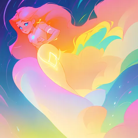 beautiful girl, inspired by Glen Keane, inspired by Lois van Baarle, disney art style, by Lois van Baarle, glowing aura around her, by Glen Keane, jen bartel, glowing lights! digital painting, flowing glowing hair, glowing flowing hair, beautiful digital i...