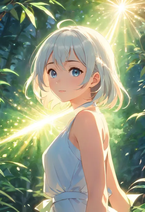 extremely detailed CG unity 16k wallpaper:1.1), (Denoising strength: 1.45), (tmasterpiece:1.37), watercolor, extremely detailed, 1girl, full body, beautiful detailed eyes, cute anime face, full body, beautiful detailed face, white hair, (Botanical illustra...