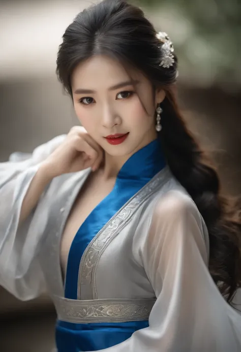 (A beautiful model who plays Diao Can in a Chinese epic drama, Beautiful long hair), Solo, ((The face is 80% Beauty and elegance, 20% prettyandcute:1.5)), (Her roots are in Eastern Europe and Asia), Clear eyes, (Detailed eyes, Light brown eyes, Bright pupi...