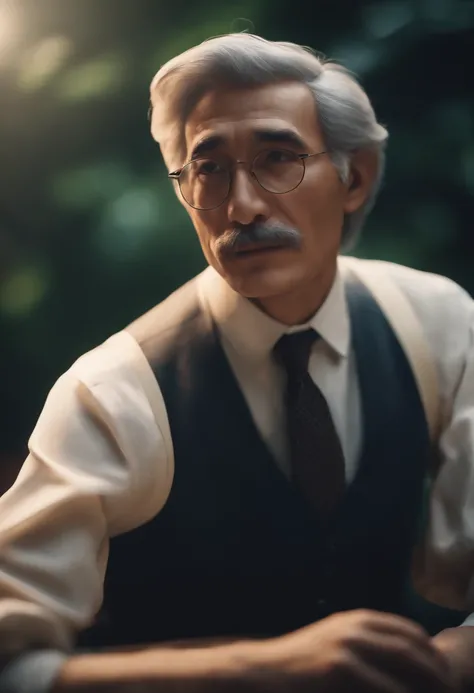 a nobel man as an anime character,portrait