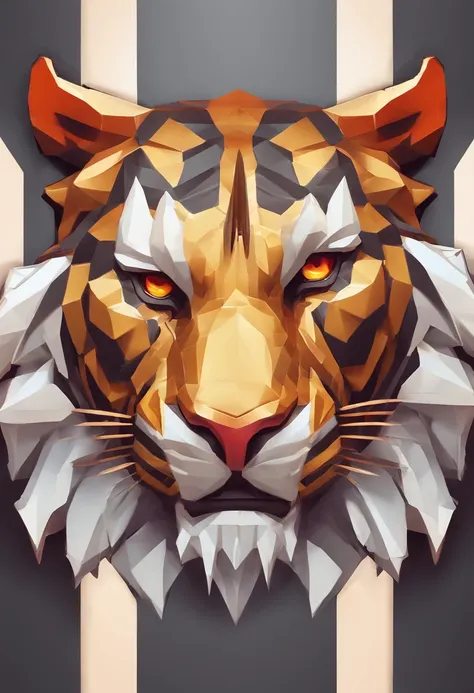 Game medallion with metal tiger head closeup with crown，Close-up of dragon head，hearthstone art style, Hearthstone style art, hearthstone concept art, Riot game concept art, style of league of legends, iconic character splash art, League of Legends crown，G...