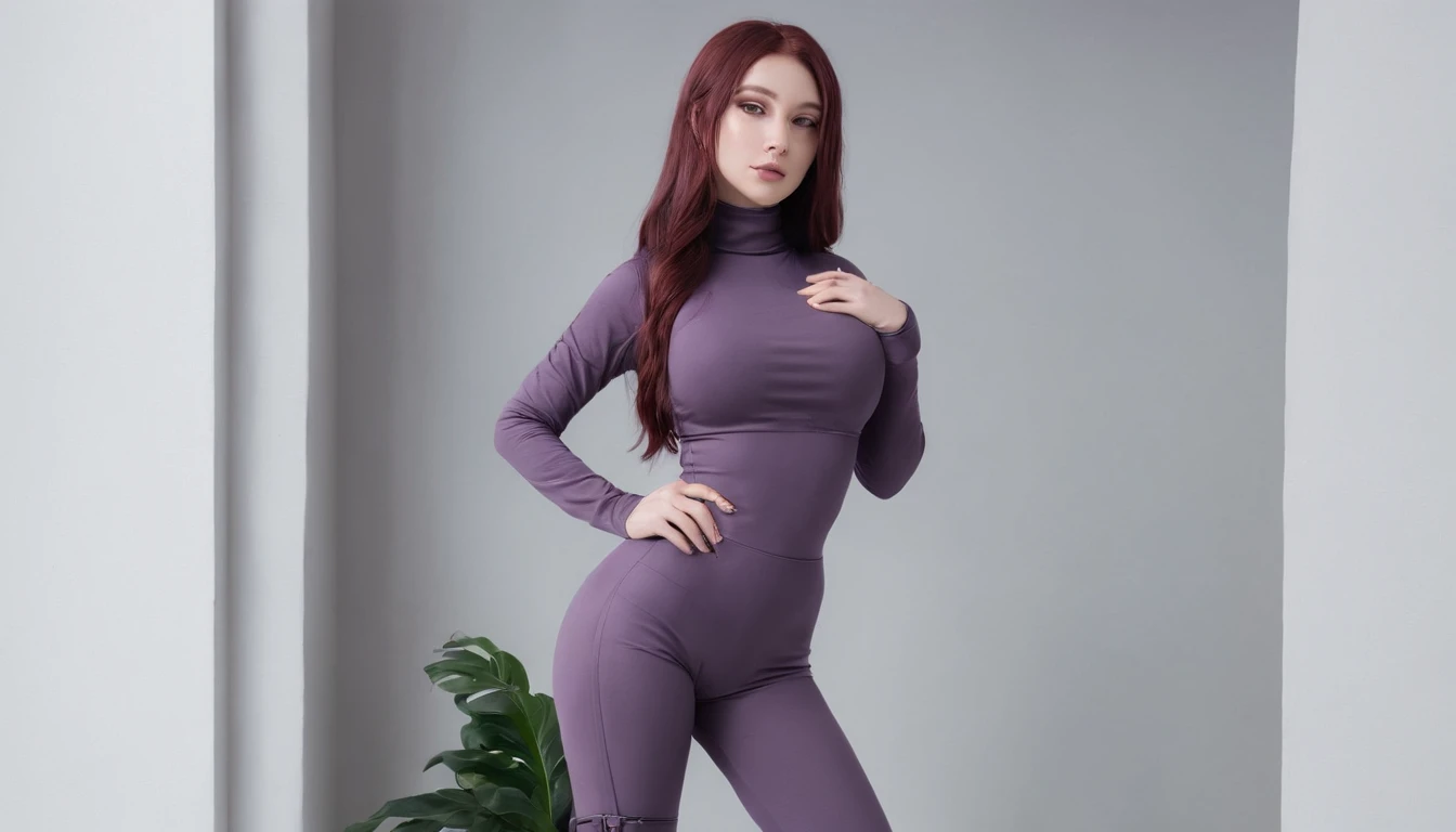 scathach, scathachSweater, better_leggings, wearing better_leggings, pawg, tomboy, cropped sweater, turtleneck, very long hair, coffee shop, cafe, standing, standing in line, scathach, scathachBodysuit, scathachSweater, scathachBunny, scathachBikini, bette...