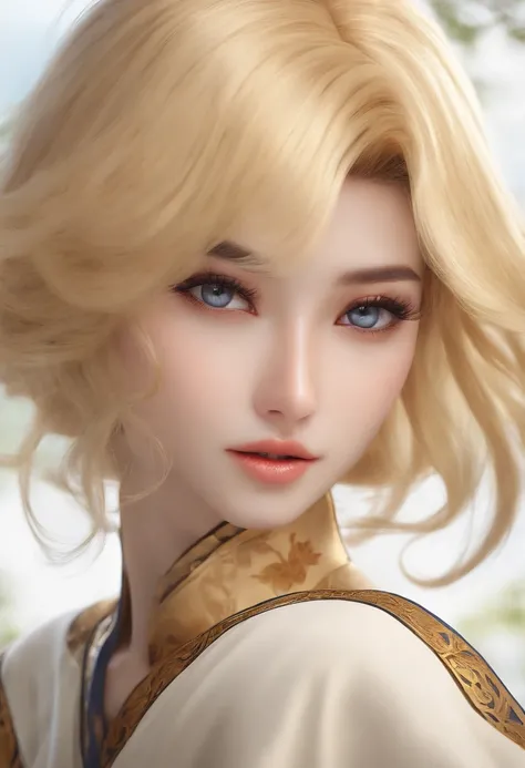 Japan Animated Fashion, Blonde Color Hair, Hairstyle like something out of Dragon Ball,Beautie、​masterpiece、8k、realisitic、authentic skin、high-level image quality