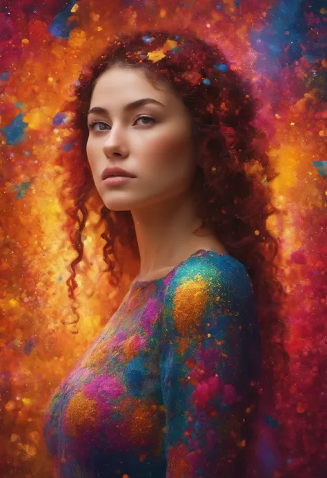 commercial female female digital art design, in the style of colorful fantasy realism, close up, ivanovich pimenov, tanya shatseva, magenta and amber, exotic realism, uhd image --ar 3:4 --style raw