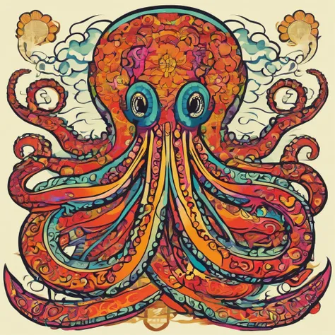 Akkorokamui is a gigantic octopus-like monster from Ainu folklore, masterpiece, best quality