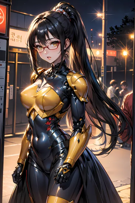 (1mecha girl:1.3, solo), (Audrey Hepburn:1.3), (a extremely pretty and beautiful Japanese woman), (sexy girl), (professional attire:1.3), (22 years old: 1.1), (walking on red carpet:1.3), (attractive random posing:1.3), (in the night royal party:1.3), (loo...