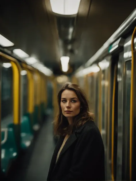 beautiful woman on luxembourg subway