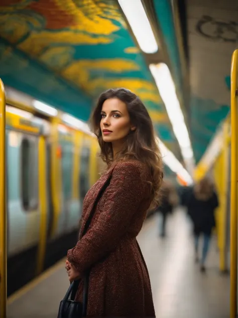 beautiful woman on luxembourg subway