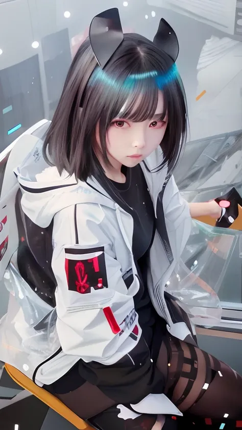 anime girl with black hair and white jacket sitting on a chair, anime style 4 k, badass anime 8 k, cyberpunk anime girl in hoodie, 4k anime wallpaper, best anime 4k konachan wallpaper, 4 k manga wallpaper, anime wallpaper 4 k, anime wallpaper 4k, anime art...