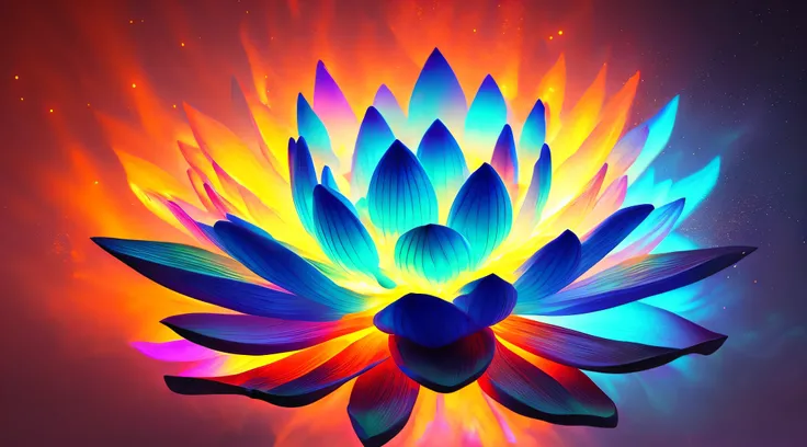 big lotus in light {color} fire, lighting, light effect, cg, blizzard style art trends, luminous fog luminous, volume light volumetric light