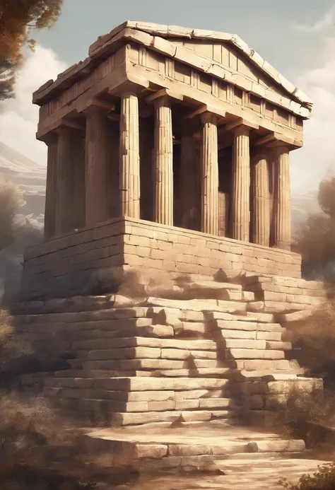 Ancient Greek image using the example of the Temple of Athena