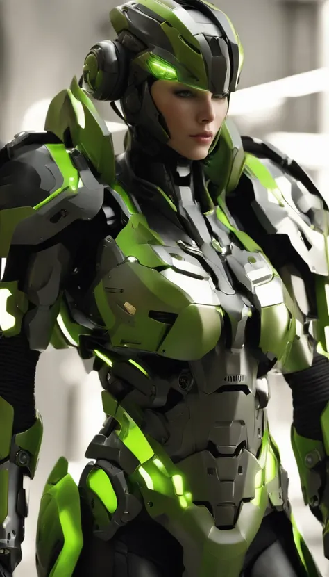 CGI artwork，(Full body photo:1.4)Mecha female mecha, mecha asthetic, girl in mecha cyber armor, cool mecha style, beautiful full-body concept art, modern mecha anime, Mechanized Valkyrie girl, pristine concept art, White background，Reflective floor,( Mirro...