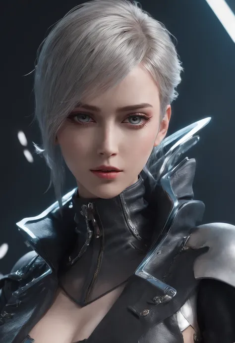 Highest image quality，Outstanding details，超高分辨率，（Fidelity：1.4）, Favor the details，Final Fantasy XV character Ellania, Dragon Knight，Cloak, She has a delicate and beautiful face,Raised sexy，cyber punk perssonage，Futuristic，mechanically aesthetic，Virtual Eng...