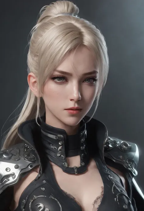 Highest image quality，Outstanding details，超高分辨率，（Fidelity：1.4）, Favor the details，Final Fantasy XV character Ellania, Dragon Knight，Cloak, She has a delicate and beautiful face,Raised sexy，cyber punk perssonage，Futuristic，mechanically aesthetic，Virtual Eng...