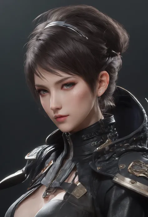 Highest image quality，Outstanding details，超高分辨率，（Fidelity：1.4）, Favor the details，Final Fantasy XV character Ellania, Dragon Knight，Cloak, She has a delicate and beautiful face,Raised sexy，cyber punk perssonage，Futuristic，mechanically aesthetic，Virtual Eng...