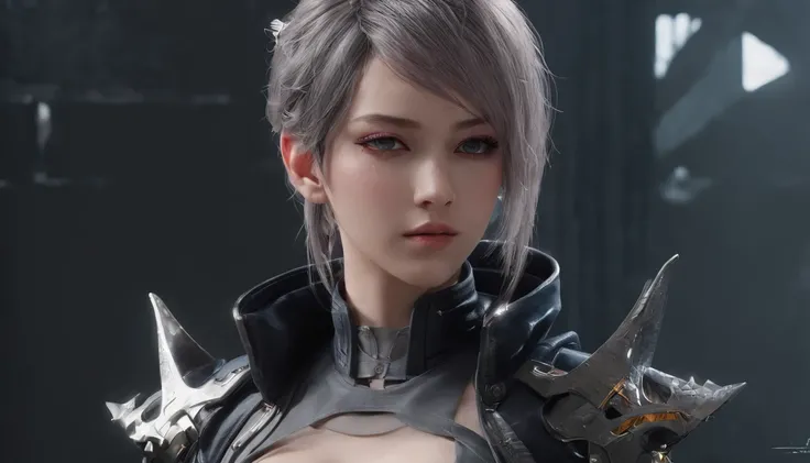 Highest image quality，Outstanding details，超高分辨率，（Fidelity：1.4）, Favor the details，Final Fantasy XV character Ellania, Dragon Knight，Cloak, She has a delicate and beautiful face,Raised sexy，cyber punk perssonage，Futuristic，mechanically aesthetic，Virtual Eng...