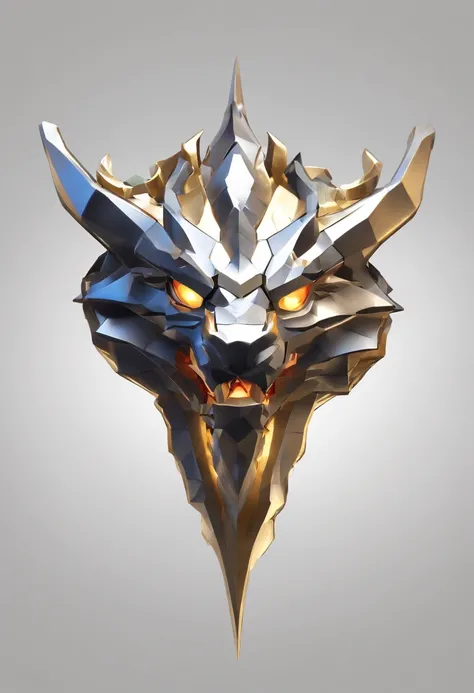 Game medallion with metal faucet closeup with crown，Close-up of dragon head，hearthstone art style, Hearthstone style art, hearthstone concept art, Riot game concept art, style of league of legends, iconic character splash art, League of Legends crown，Game ...