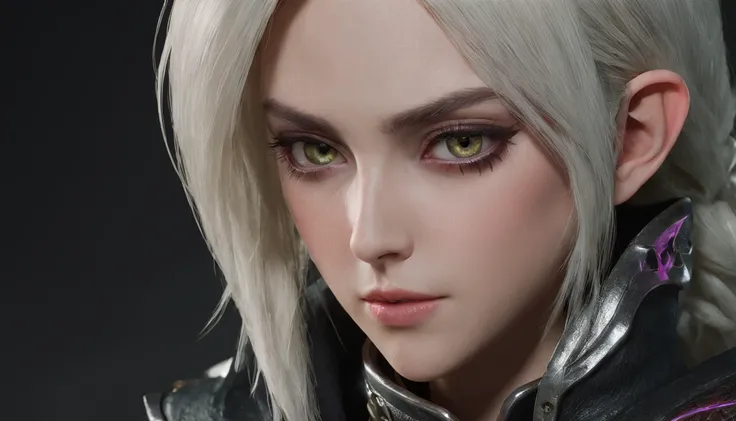 Cirilla Fiona Elen Riannon，Highest image quality，Outstanding details，超高分辨率，（Fidelity：1.4）, Favor the details，Final Fantasy XV character Ellania, Dragon Knight，Cloak, She has a delicate and beautiful face,Raised sexy，cyber punk perssonage，Futuristic，mechani...