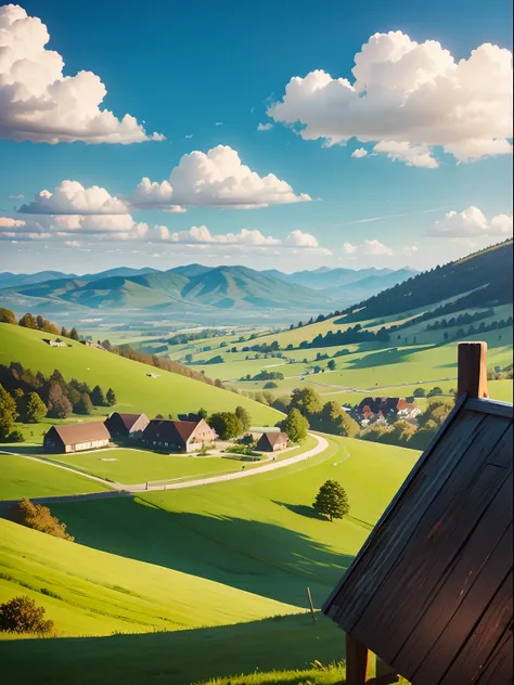 Paint a vivid picture of the rolling hills that surrounded their town