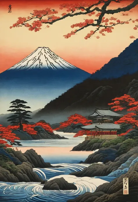 ukiyoe painting　Katsushika Hokusai　mare　Mt fuji