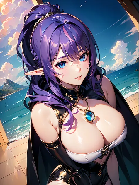 ((((((BREAK,Design an image with a fisheye lens effect, capturing a wide field of view with a distinctive, curved perspective.BREAK,)))))((heart iris,fade eyeshadow,evil smile,elf,succubus,the queen,1girl:1.1,solo,))(masterpiece,best quality, official art,...