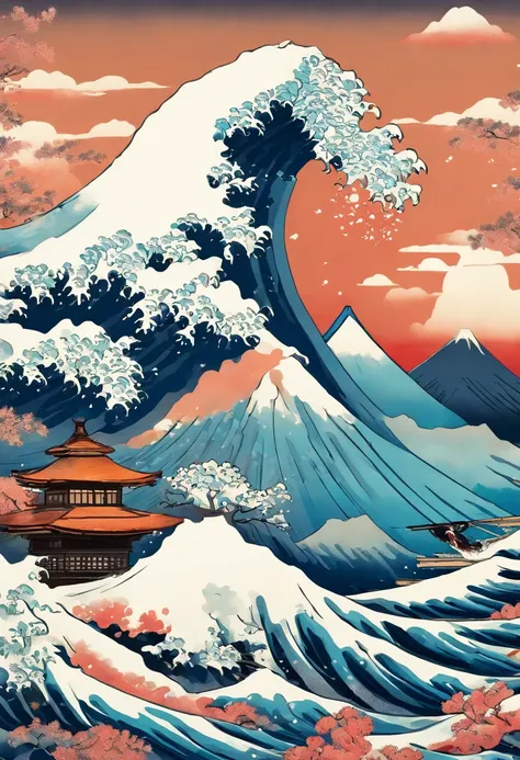 ukiyoe painting　Katsushika Hokusai　mare　Mt fuji