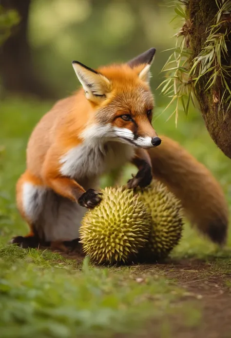 Foxes eat durian