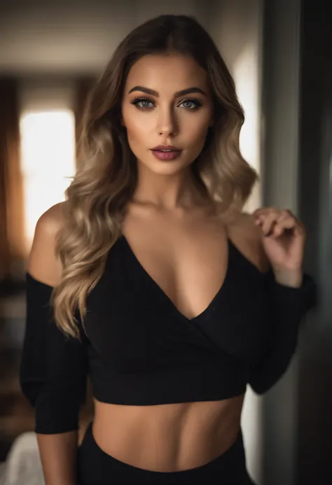 Arafed woman with matching tank top and panties, Sexy girl with brown eyes, portrait sophie mudd, blonde hair and large eyes, at the club, Selfie einer jungen Frau, Augen im Schlafzimmer, Violet Myers, ohne Make-up, Natural makeup, Blick direkt in die Kame...