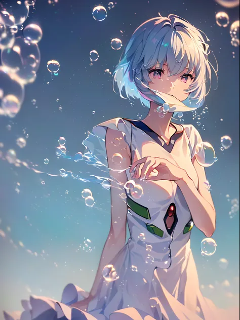 (((ayanami rei))),((((BREAK,Design an image with a fisheye lens effect, capturing a wide field of view with a distinctive, curved perspective.BREAK,)))((1girl:1.1,solo,))(masterpiece,best quality, official art,aim to viewers, beautiful and aesthetic:1.3),(...