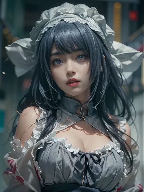 cosplay,angle of view,Natural lighting,1girll,Solo,
Lolita_dress,standing,bonnet,
crowd,cosplay,bblurry,Blurry,The background is blurred out,NSFW,
insanely details,Artwork by Gregory Cruderson,yoji shinkawa,Guy Denning,James Jane and Liz Gale,Ink Drip,pain...