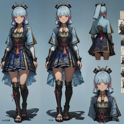 kamisato_ayaka, Close-up of a young woman holding a big sword, ((Character concept art)), ((Character design sheet, Same character..., Front, side, back)) Maple Story Character Art, Video Game Character Design, Video Game Character Design, Maple Girl Gun S...