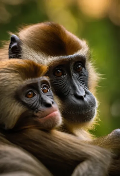 two monkey lying down and looking at the sky