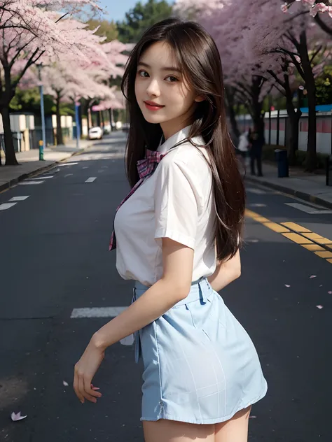 best qualtiy，tmasterpiece，超高分辨率，（真实感：1.4），RAW photogr，1girll，long whitr hair，Face Highlighting，Pure，Girly，Flushing，18yr old，18-year-old smiling female classmate，Pure，Innocent，（best qualtiy，8K，tmasterpiece:1.3），Goose egg face，largeeyes，long eyelasher，Exquis...