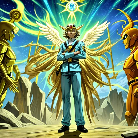 sentai ,, standing solo, weird, bizzare, angelic, divine, aura, celest