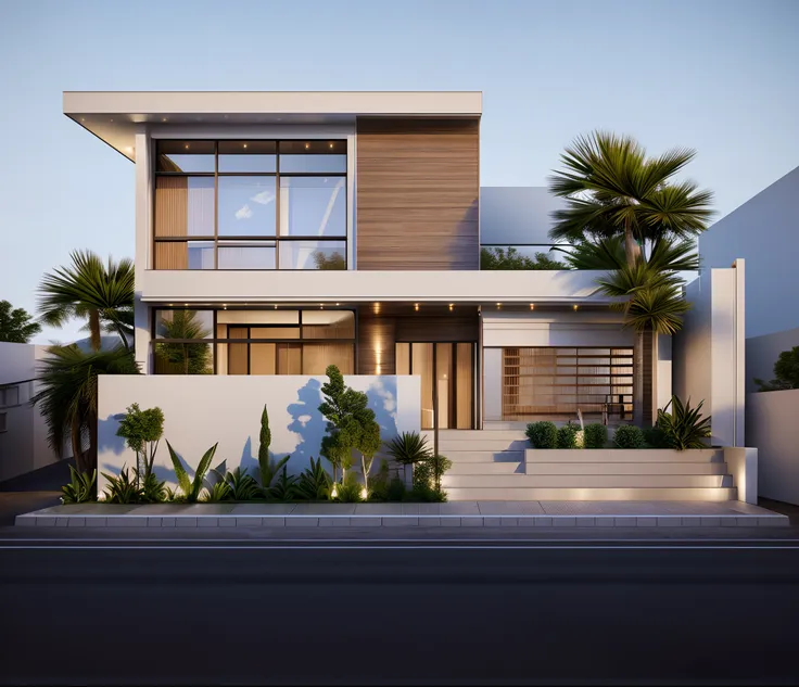 rendering of a modern residential townhouse, professional render, wide angle exterior 2023, highly detailed render, high quality...