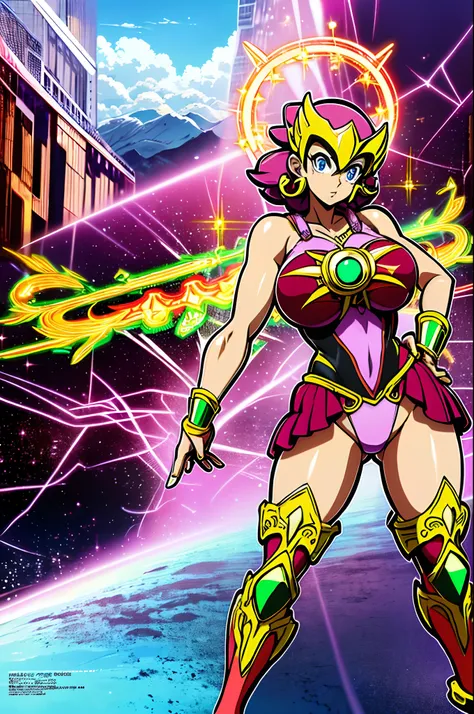 sentai ,, standing solo, weird, bizzare, angelic, divine, aura, celest, female, big breast, full body