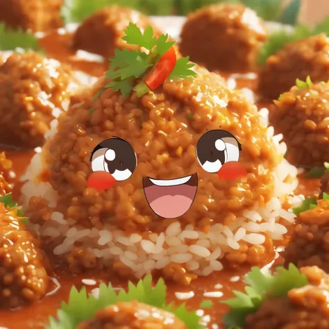 Cute rendang rice