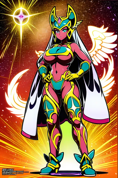 sentai ,, standing solo, weird, bizzare, angelic, divine, aura, celest, female, big breast, full body