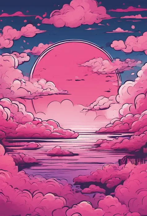 ukiyo-style，Pink clouds