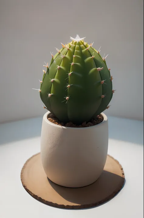 small cute cactus on a white background